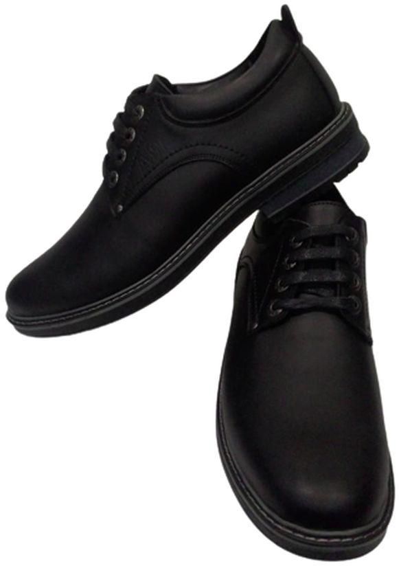 Lace Up Shoes - Black Leather