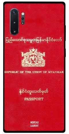 غطاء حماية واقٍ لهاتف سامسونج نوت 10 برو نمط يعبر عن جواز سفر ميانمار