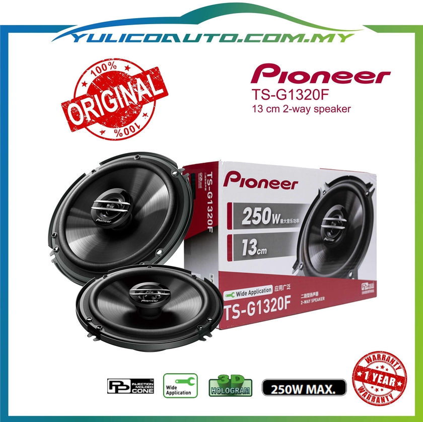 Pioneer Ts-G1320f 5-1/4 (13cm) 2-Way Coaxial Car Speakers 35w Rms