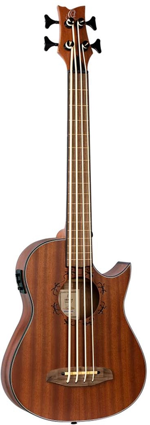 Buy Ortega 4-String Long Scale Fretless Ukebass Solid Mahogany Back & Top Cut Way with Ortega Equalizer Includes Gig Bag -  Online Best Price | Melody House Dubai