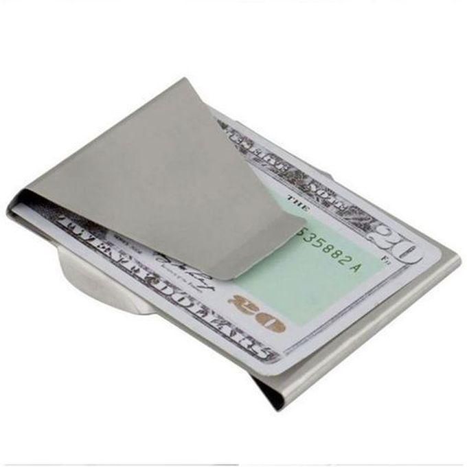 Unisex Stainless Steel Slim Money Clips Credit Card Wallet Holder For