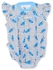babyshoora Summer Cotton Jumpsuit With Flutter Sleeves For Girls - White-sky Blue