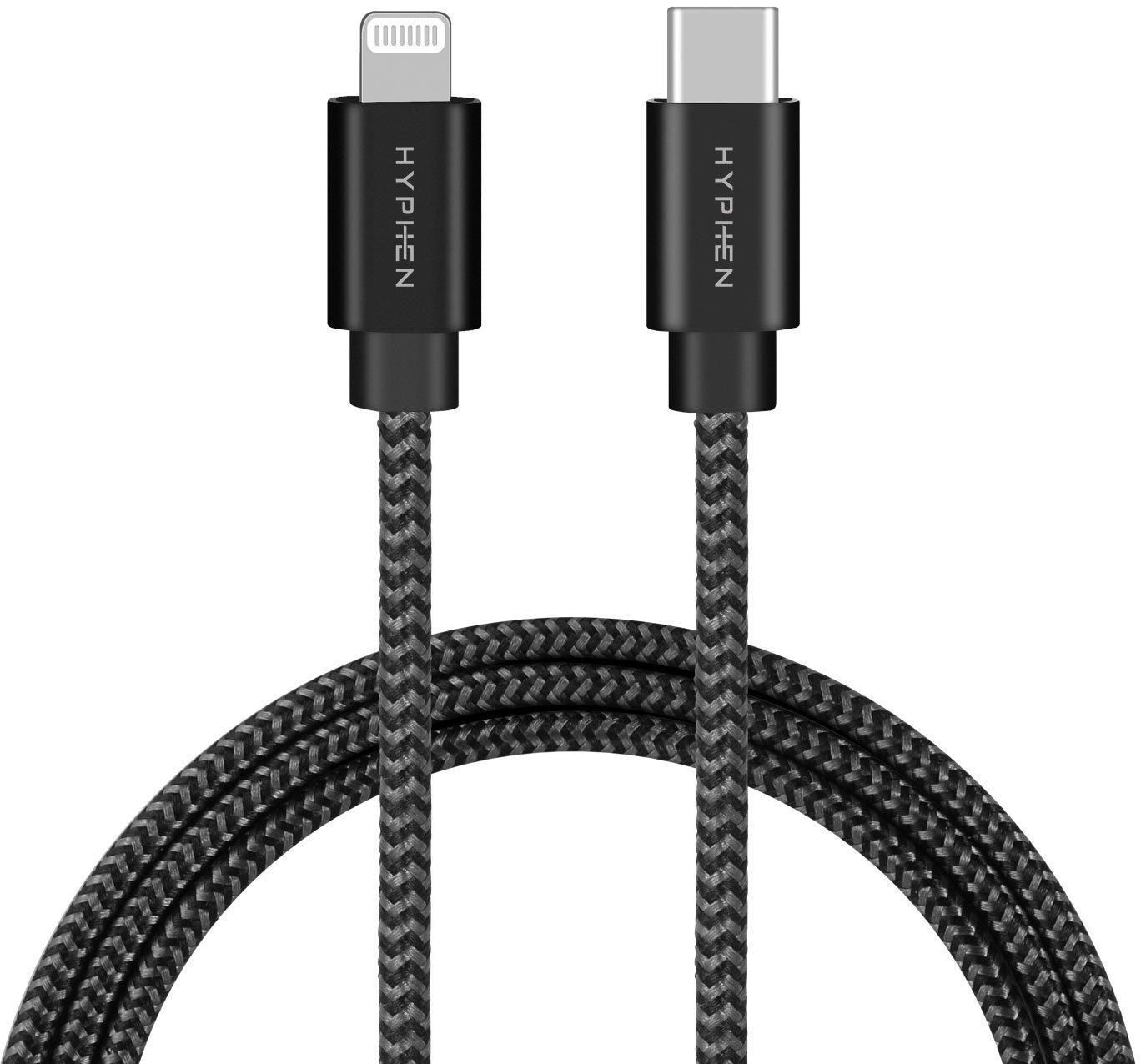 HYPHEN Type C to Lightning Fast Charging Cable, 2M, Black