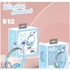 Rabbit Ear Headphone B12 New Wireless Cute Bluetooth Earphone With LED navy blue