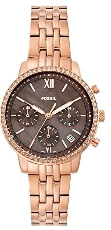 Fossil Women's Neutra Stainless Steel Quartz Chronograph Watch, Rose Gold, One Size, Neutra Chronograph Watch - ES5218