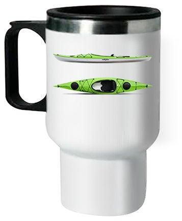Printed Thermal Mug White/Green 10centimeter