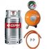 Cepsa 12.5kg Gas Cylinder With Hose & Level Indicating Regulator - Stainless Steel