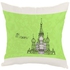 Landmark Moscow Printed Cushion Cover Green/White/Black 40 x 40centimeter