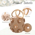 Straw Beach Bag for Women Summer Drawstring Woven Tote Bag Flower Pearls Bucket Handbags
