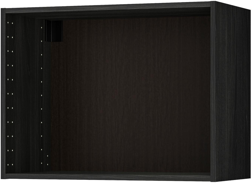 METOD Wall cabinet frame - wood effect black 80x37x60 cm