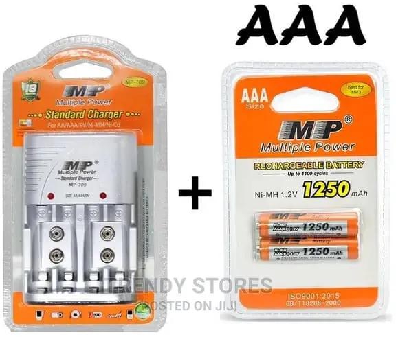 MP Standard Charger For AA ,AAA 9V Rechargeable Battery Charger + AAA MP Rechargeable Battery