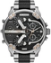 Diesel Men's Black Dial Stainless Steel and Leather Band Watch - DZ7349