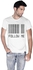 Creo Follow Me Barcode Printed T-Shirt for Men - XL, White