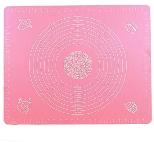 Silicone Baking Mat for Pastry Rolling with Measurements Reusable Non-Stick Dough Pad for Housewife and Cooking Enthusiasts - Pink_ with one years guarantee of satisfaction and quality