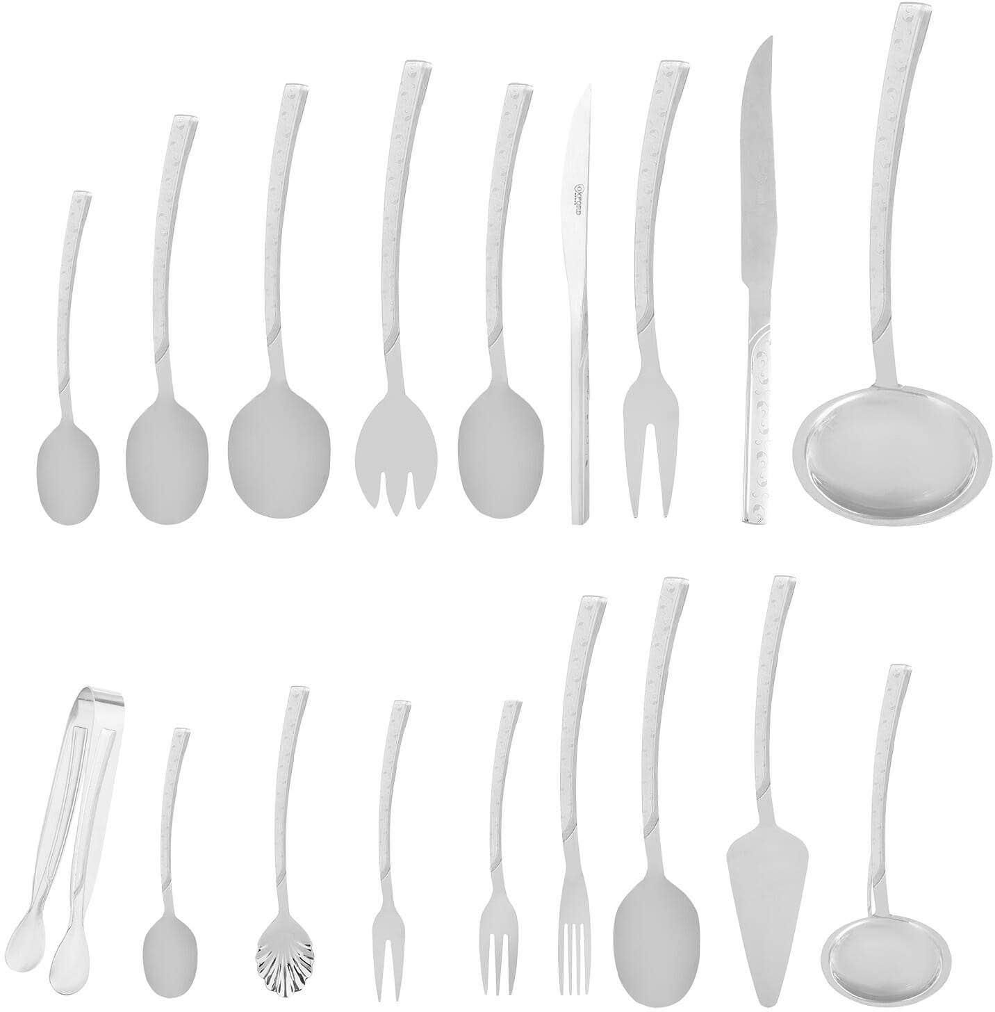Get Oxford Stainless Steel Cutlery Set, 86 Pieces - Silver with best offers | Raneen.com