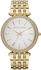 Michael Kors Women's Darci Glitz Golden Stainless Steel MOP White Dial Watch