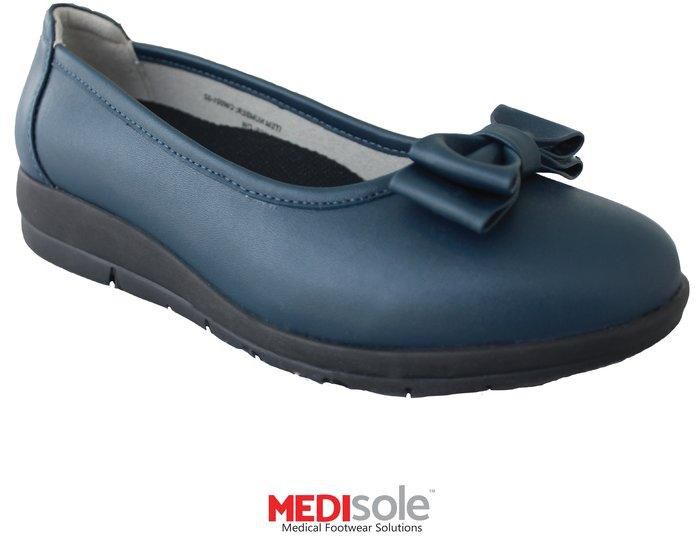 MEDISOLE Shoes, Antalya Comfort Flat Shoes - 7 Sizes (Blue - Tan)