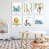 Baby Nursery Decor - Jungle Safari Animal Unframed Wall Art -Set of 6 Posters 8x10 - Lion, Giraffe, Elephant, Monkey, Zebra, Hippo with Inspirational Quotes for Boy Girl Kids