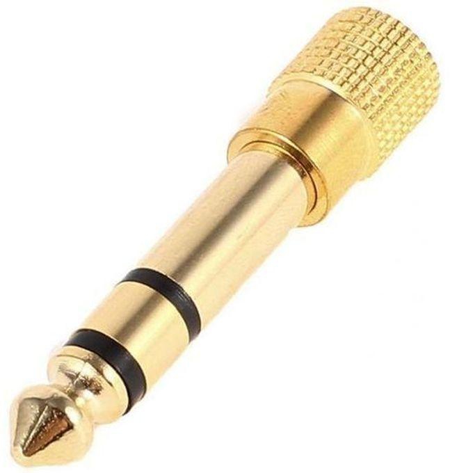 1/8 3.5Mm Female To 6.5Mm 1/4 Male Headphone Stereo Audio Jack Adapter Plug - Gold
