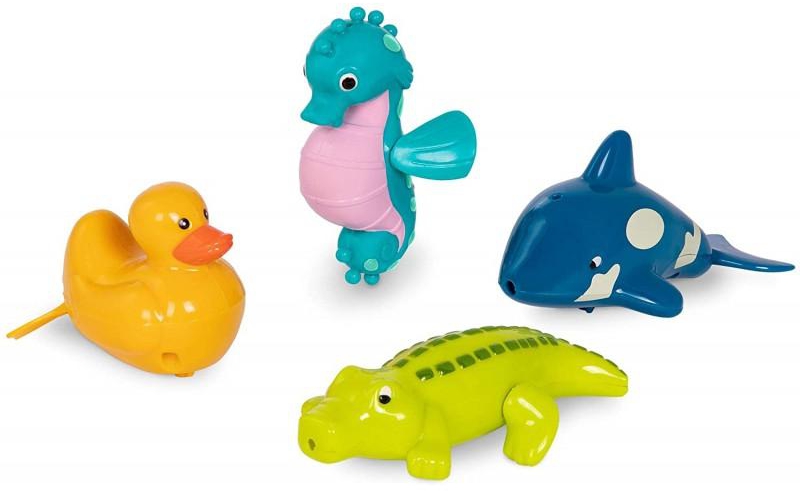 Battat – Wind-Up Bath Toys – 4 pcs – Animal Water Toys for The Tub