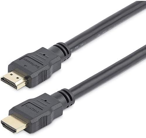 ستارتيك. كيبل HDMI عالي السرعة بطول 8 قدم من كوم - كيبل HDMI UHD 4k × 2k - HDMI الى HDMI M/M - كيبل HDMI 1.4 بطول 8 قدم - صوت / فيديو مطلي بالذهب (HDMM8) اسود