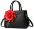 Colour Block Flower Patchwork Shoulder Bag Black