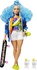 Barbie Extra Doll #4, Curvy, In Zippered Bomber Jacket With 2 Pet Kittens, Extra-Curly Blue Hair, Layered Outfit &amp; Accessories Including Skateboard, Multiple Flexible Joints, Gift For Kids