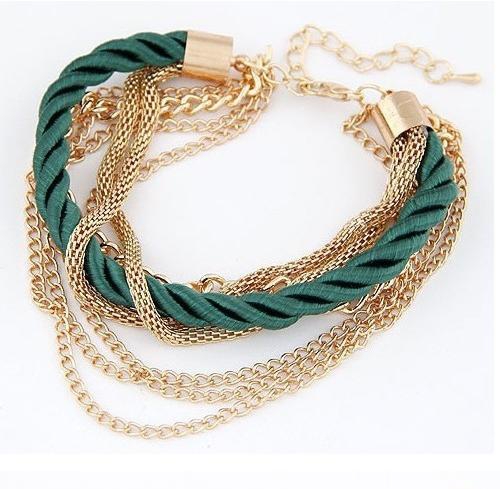 Braided Rope Chain Bracelet Green