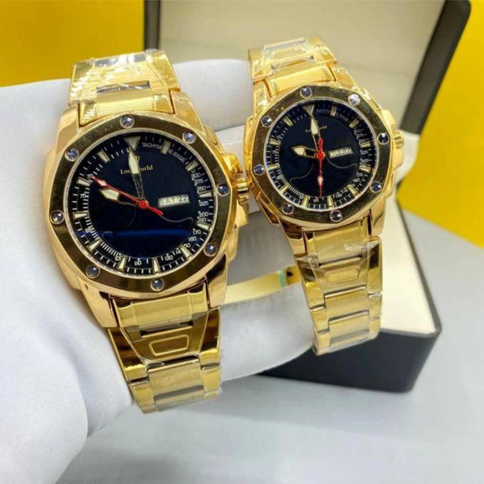 Lookworld Sophisticated & Gorgeous Non Fading Couples Gold Wristwatch