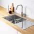 VATTUDALEN Inset sink, 1 bowl with drainboard - stainless steel 86x47 cm