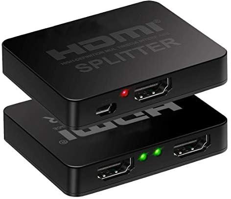 Flyouth 1x2 HDMI Splitter 4k 2 Way HDMI Splitter 1 in 2 Out Switcher Support 4Kx2K@30Hz 1080P 3D 3840 2160 for Sky Box,DVD Player