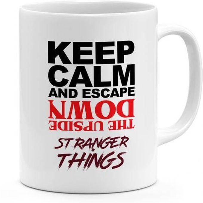 Keep Calm Upside Down 11oz Coffee Mug Stranger Things Netflix 11oz Ceramic Novelty Mug