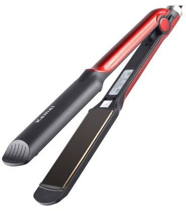 KM-531 Adjustable Flat Iron Hair Straightener أسود/أحمر 417جم