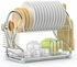 2 Tier Stainless Steel Dish Drying Rack Silver