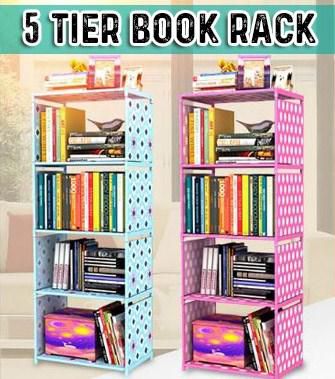Sweethomeplanet 5Tier BookRack (Blue - Pink)