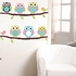 Instantly Removable Cartoon Six Owl on the Tree DIY Wallpaper Stickers Multicolor
