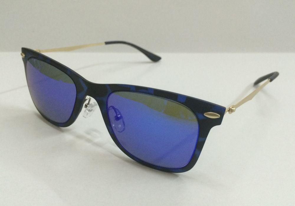 نظارات شمسية للجنسين لون ذهبي وازرق 4210