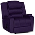Velvet Upholstered Classic Recliner Chair With Bed Mode Dark Purple 92x95x80cm