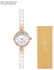 Women's Long Pearl Strap Quartz Watch Analog Display Round Dial with Rhinestones Decoration Waterproof Bracelet Wristwatch as Gift for Women