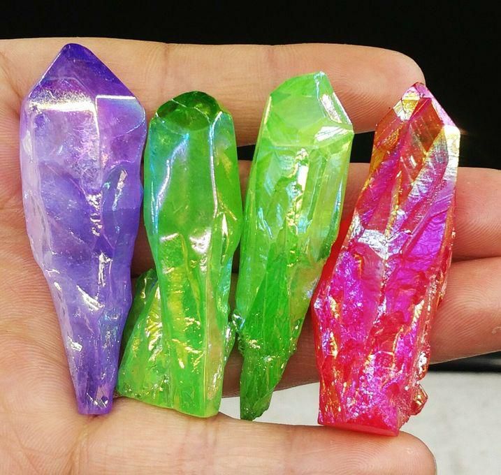 Sherif Gemstones عدد 4 قطع من احجار الكوارتز الطبيعي الملونة لجميع الاستخدامات