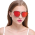 Mirrored Metal Cat Eye Sunglasses in Red