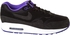 Nike 599820-006 Air Max 1 Essential Training Shoes for Women - 42 EU/10 US, Black/Purple