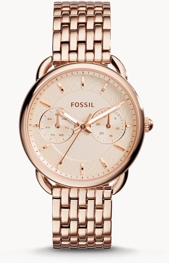 Fossil Womens Tailor Stainless Steel Watch ES3713 (Rose Gold Dial)