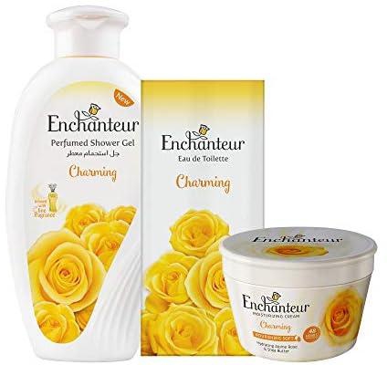EnchantEUr Charming Assorted Pack, Shower Gel, 250 Ml + Cream, 200 Ml + Eau De Toilette, 100 Ml