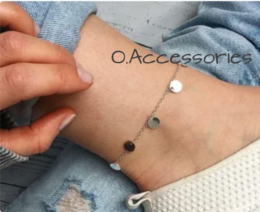 O Accessories Anklet Silver Chain _coins