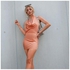 Women Cowl Neck Backless Satin Bodycon Party Dress Without Belt - Coral Pink