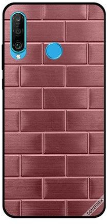 Protective Case Cover For Huawei Nova 4e Peach Bricks Wall Pattern
