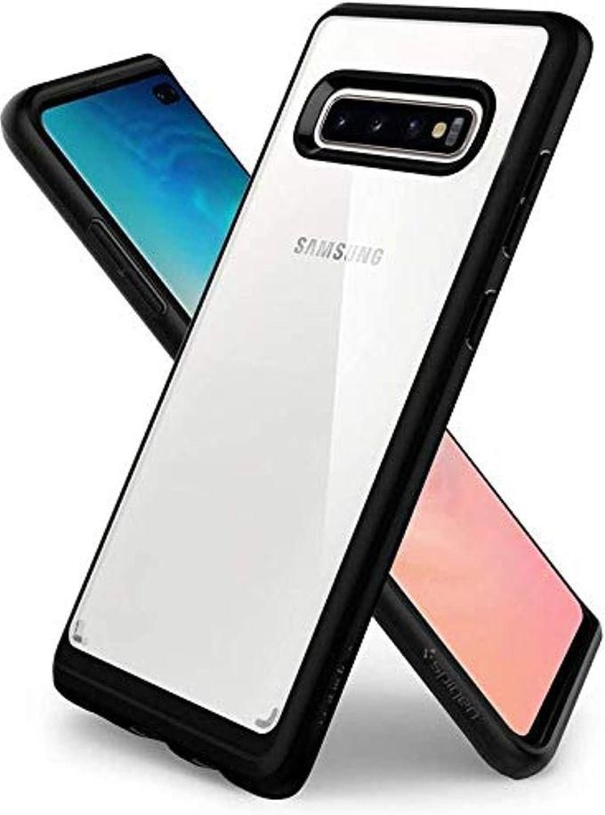 K-Doo ARES Back Cover For Samsung S10 Clear With Silicone Frame Grey * Black