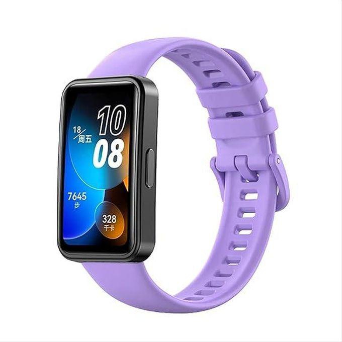 Compatible with Huawei Band 8 Strap, Soft Durable Silicone Replacement Watch Strap Compatible with Huawei Band 8 Watch Band 8 for Men Women (Purple)