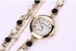 McyKcy Women Geneva Faux Pearl Flower Chain Bracelet Wrist Analog Quartz Dial Watch White